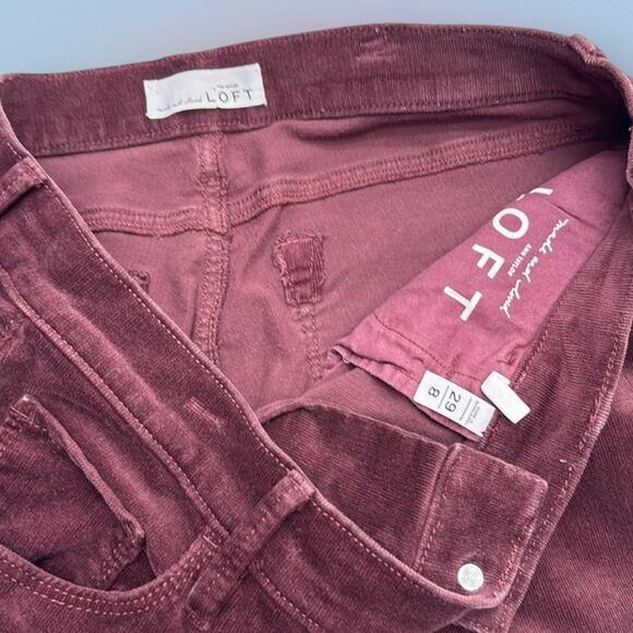 LOFT Women’s 8 Burgundy Purple MODERN SKINNY Corduroy Jeans - Picture 4 of 5
